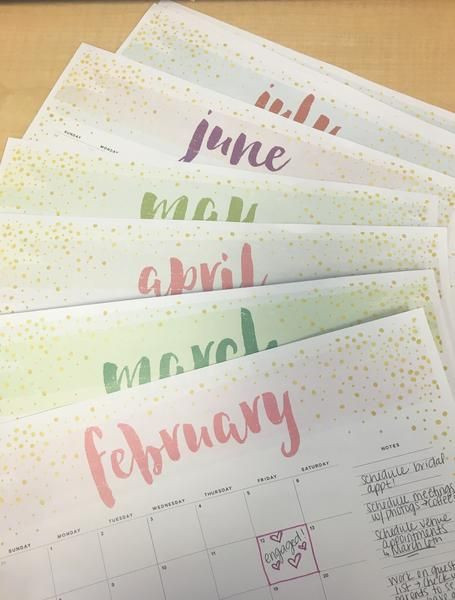 DIY Wedding Planner Printables
 Free Calendar Printable