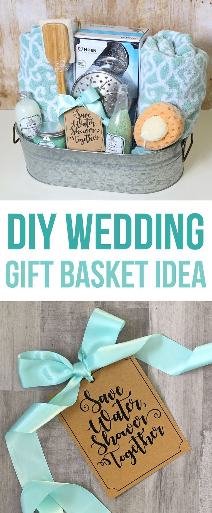 DIY Wedding Shower Gift
 Shower Themed DIY Wedding Gift Basket Idea