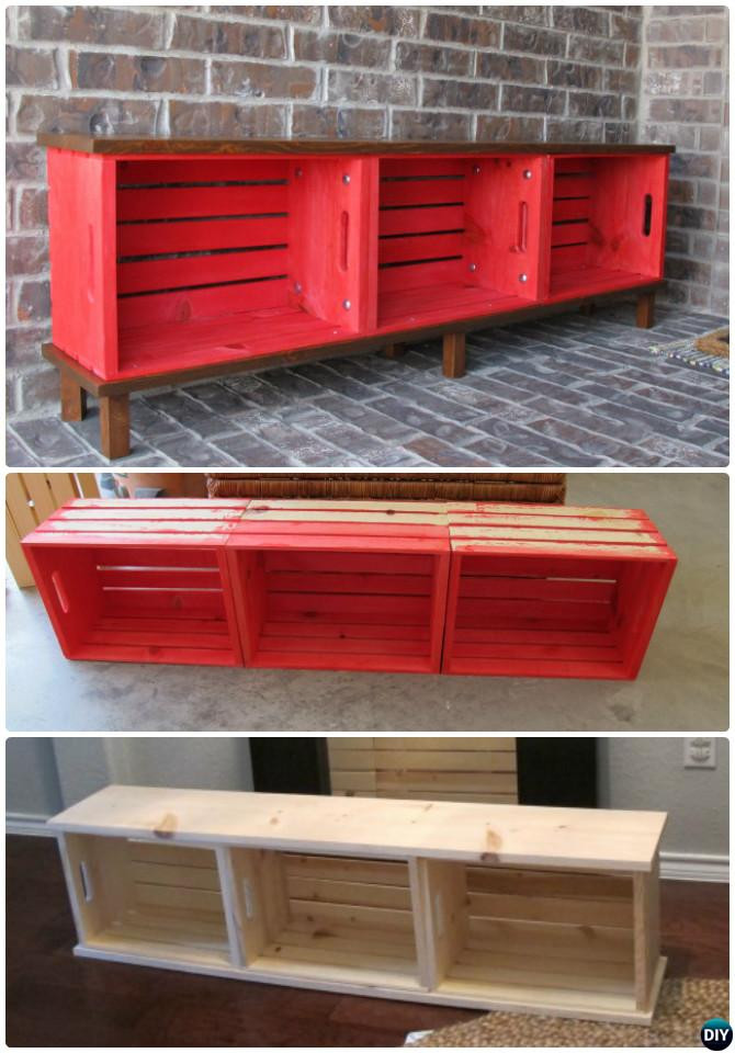 DIY Wood Crate
 20 Best Entryway Bench DIY Ideas Projects [Picture