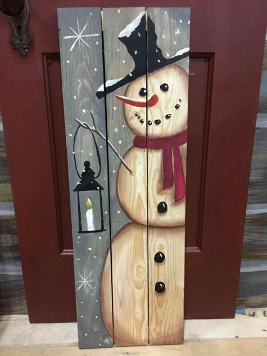 DIY Wood Snowman
 Snowman plank wood DIY