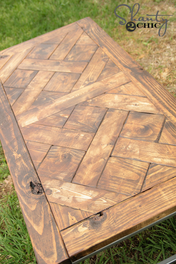 DIY Wood Table Top Ideas
 DIY Metal and Wood Coffee Table Shanty 2 Chic