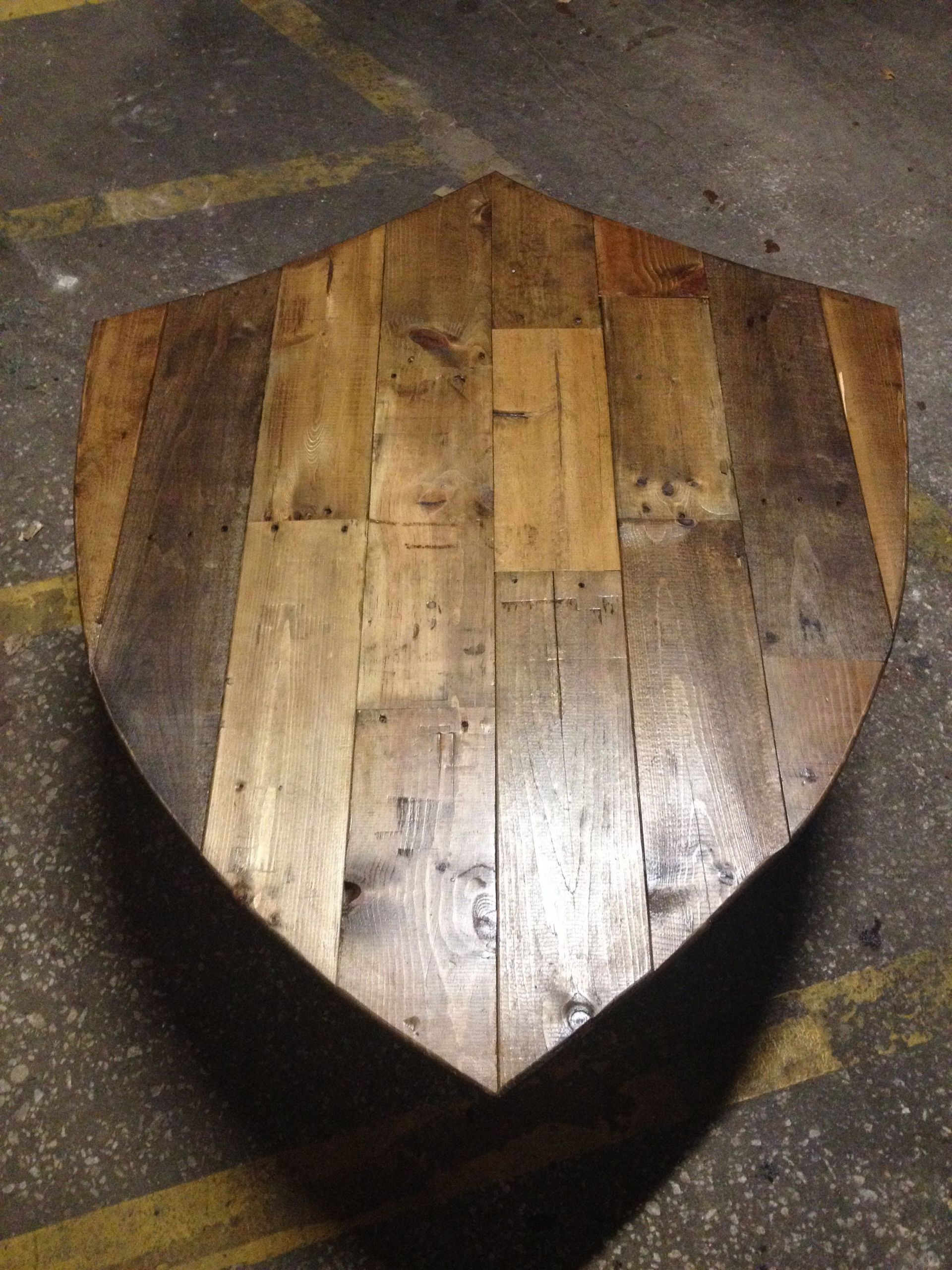 DIY Wooden Shield
 Shield This would look cool on the wall with family crest