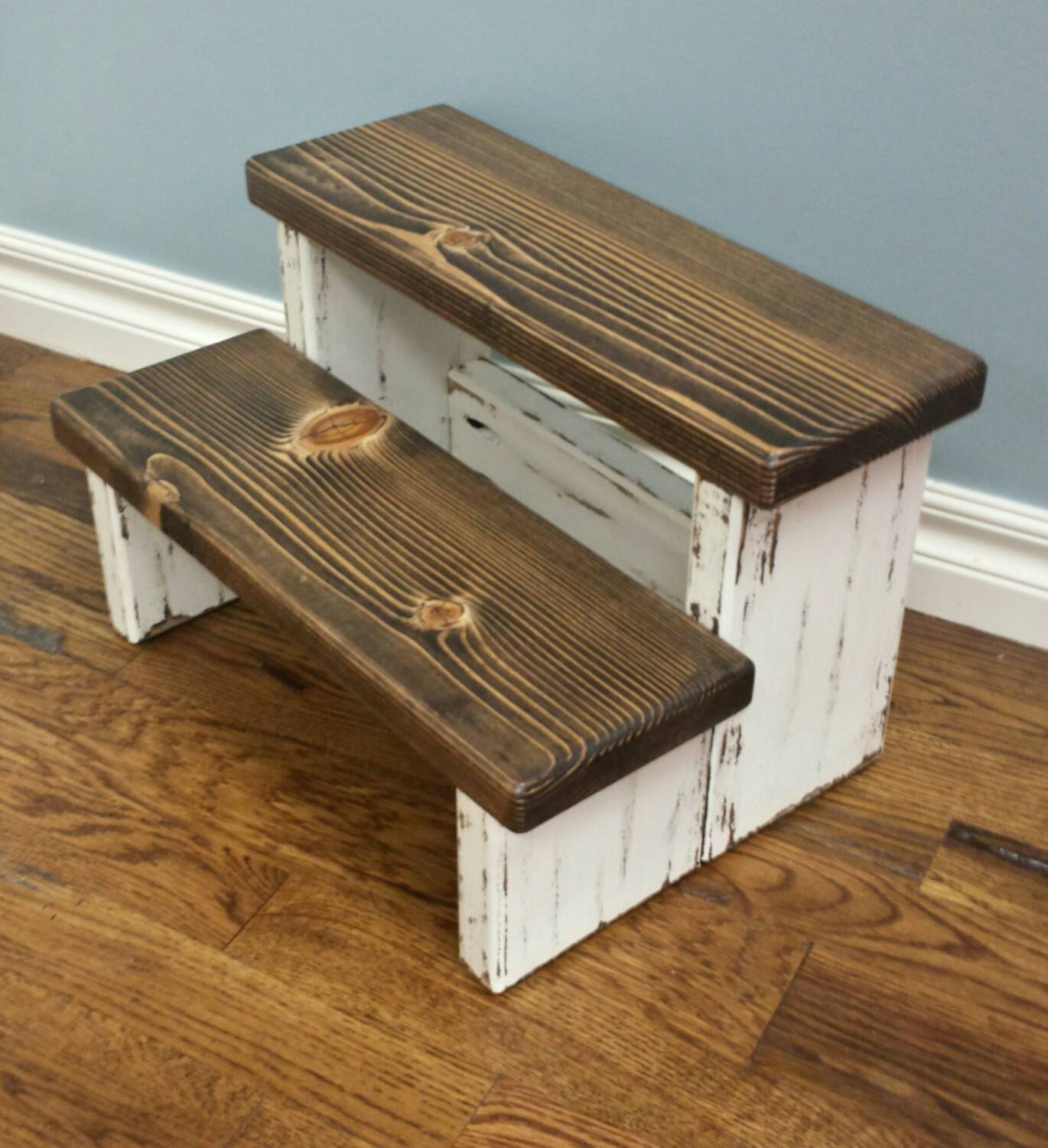 DIY Wooden Steps
 rustic step stool wood stool farmhouse style by