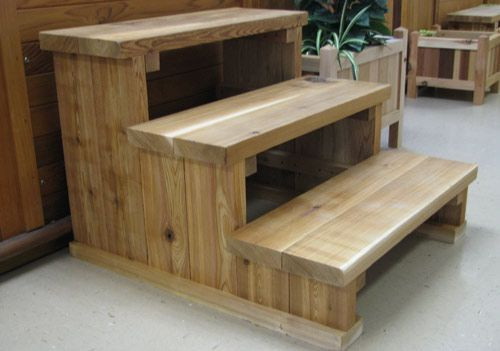 DIY Wooden Steps
 Woodworking Plans Hot Tub Steps