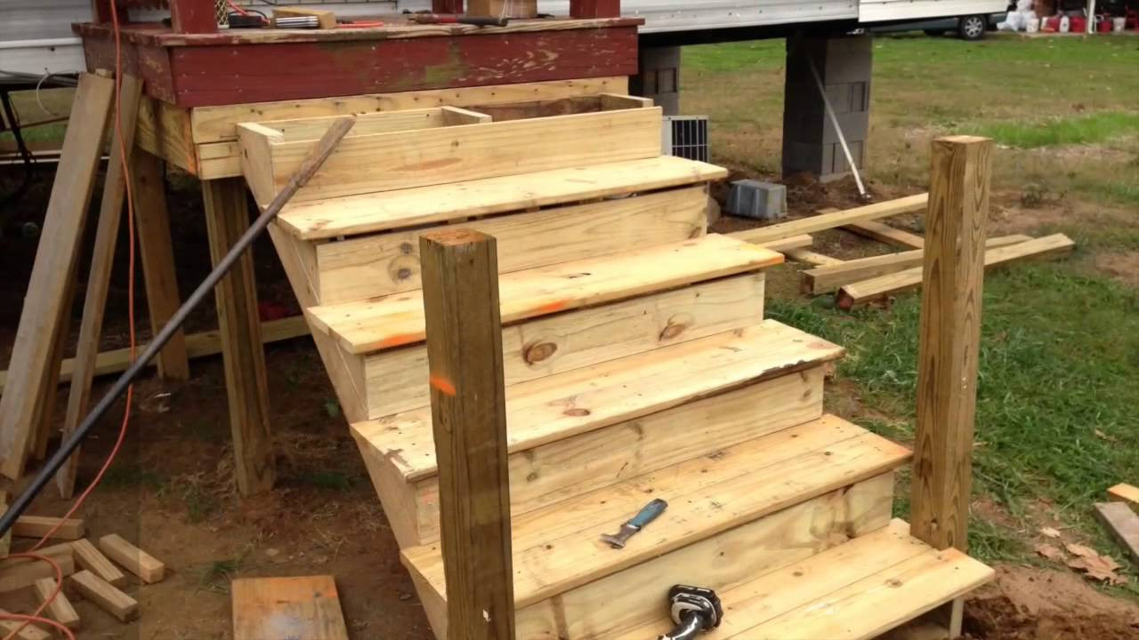 DIY Wooden Steps
 How to build a deck onto a used mobile home