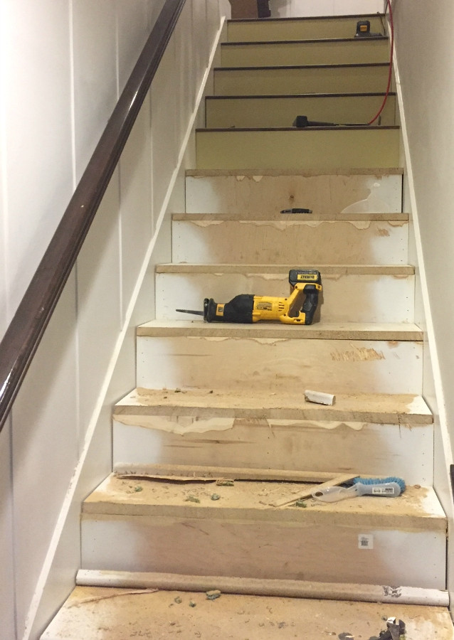DIY Wooden Steps
 Stairway Makeover Swapping Carpet for Laminate The