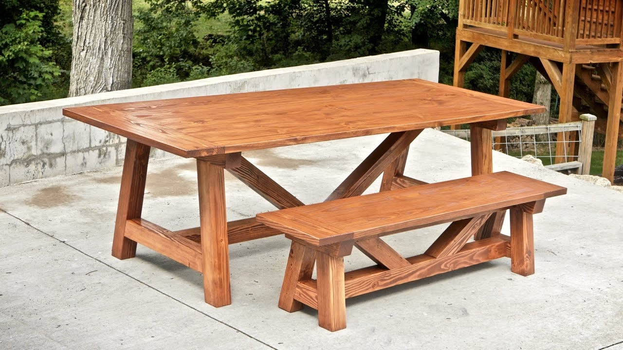 DIY Wooden Table
 How To Build A Farmhouse Table and Benches For $250