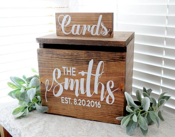DIY Wooden Wedding Card Box
 Wedding Card Box Rustic Personalized Card box Wooden