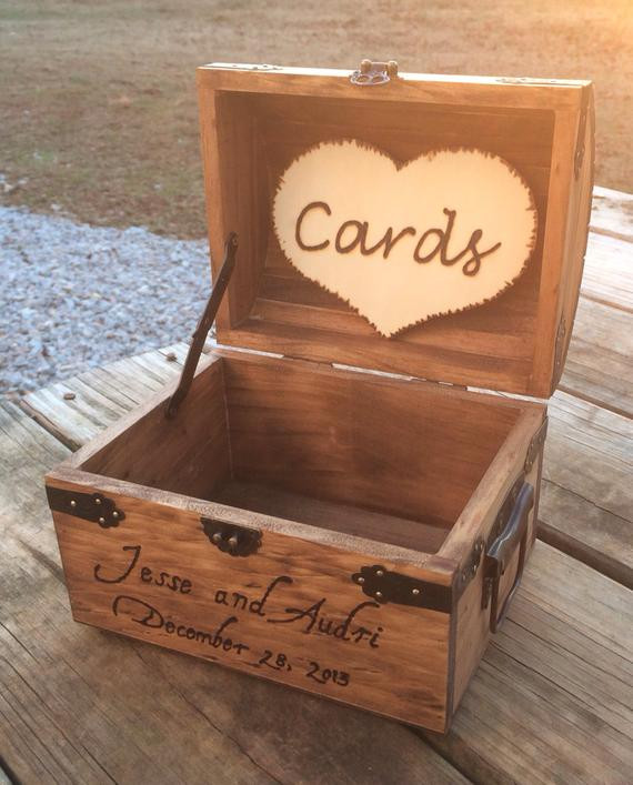 DIY Wooden Wedding Card Box
 Shabby Chic Wedding Wooden Card Box Rustic Wedding Card