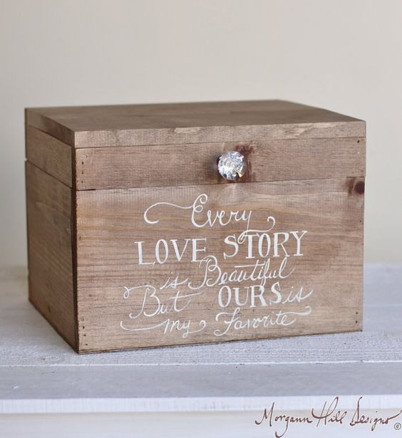 DIY Wooden Wedding Card Box
 18 DIY Wedding Card Boxes For Your Guests To Slip Your