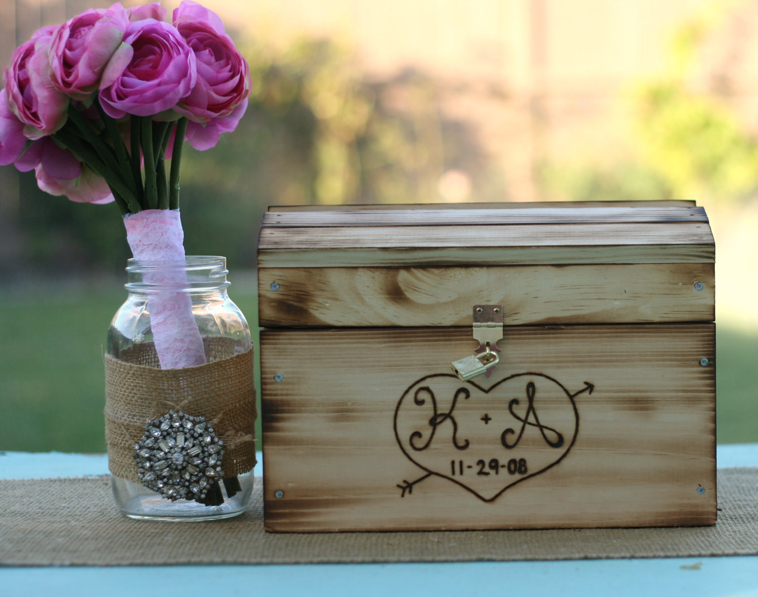 DIY Wooden Wedding Card Box
 Wedding Card Box Rustic Personalized Wood item by braggingbags
