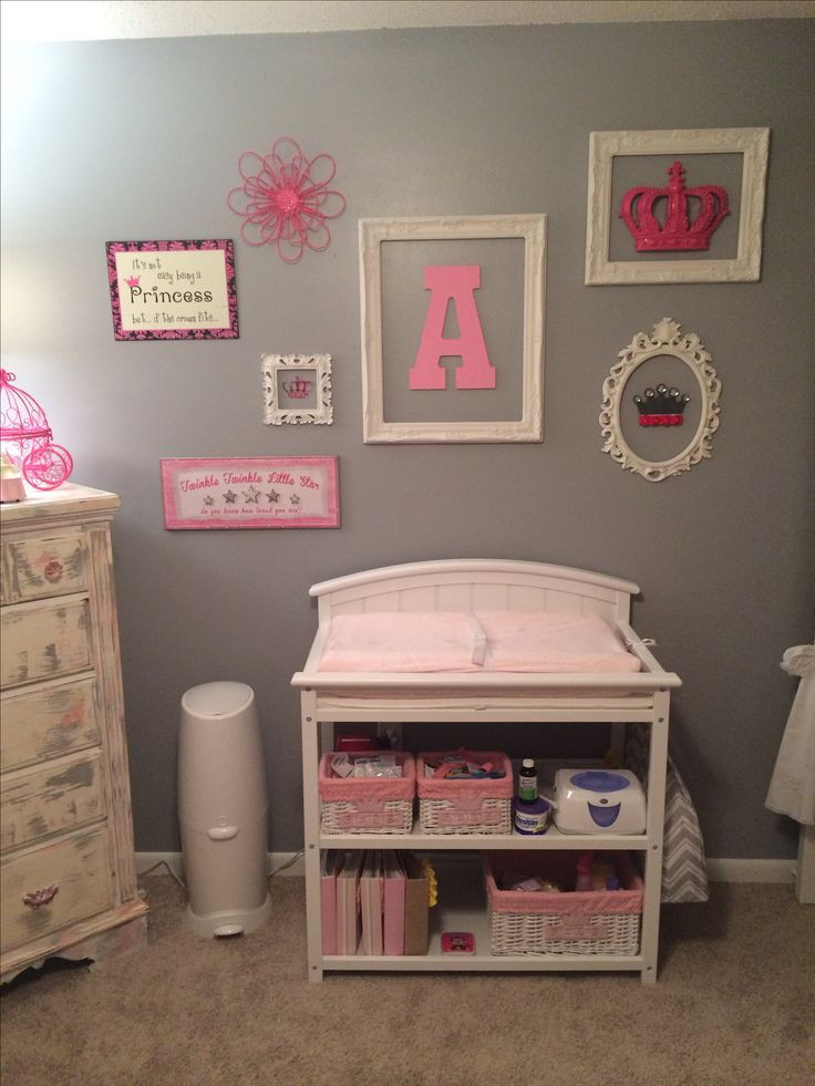 Do It Yourself Baby Nursery Decor
 Baby girls nursery Pink and gray DIY wall decor