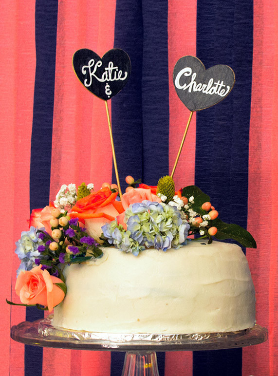 Do It Yourself Wedding Cakes
 Chalkboard cake toppers