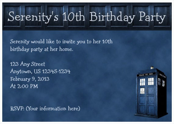 Doctor Who Birthday Invitations
 Unavailable Listing on Etsy