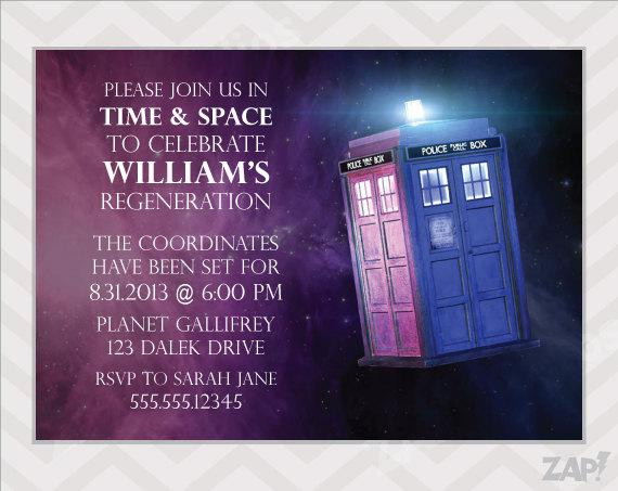 Doctor Who Birthday Invitations
 Doctor Who Birthday Invitation TARDIS Invitation Doctor