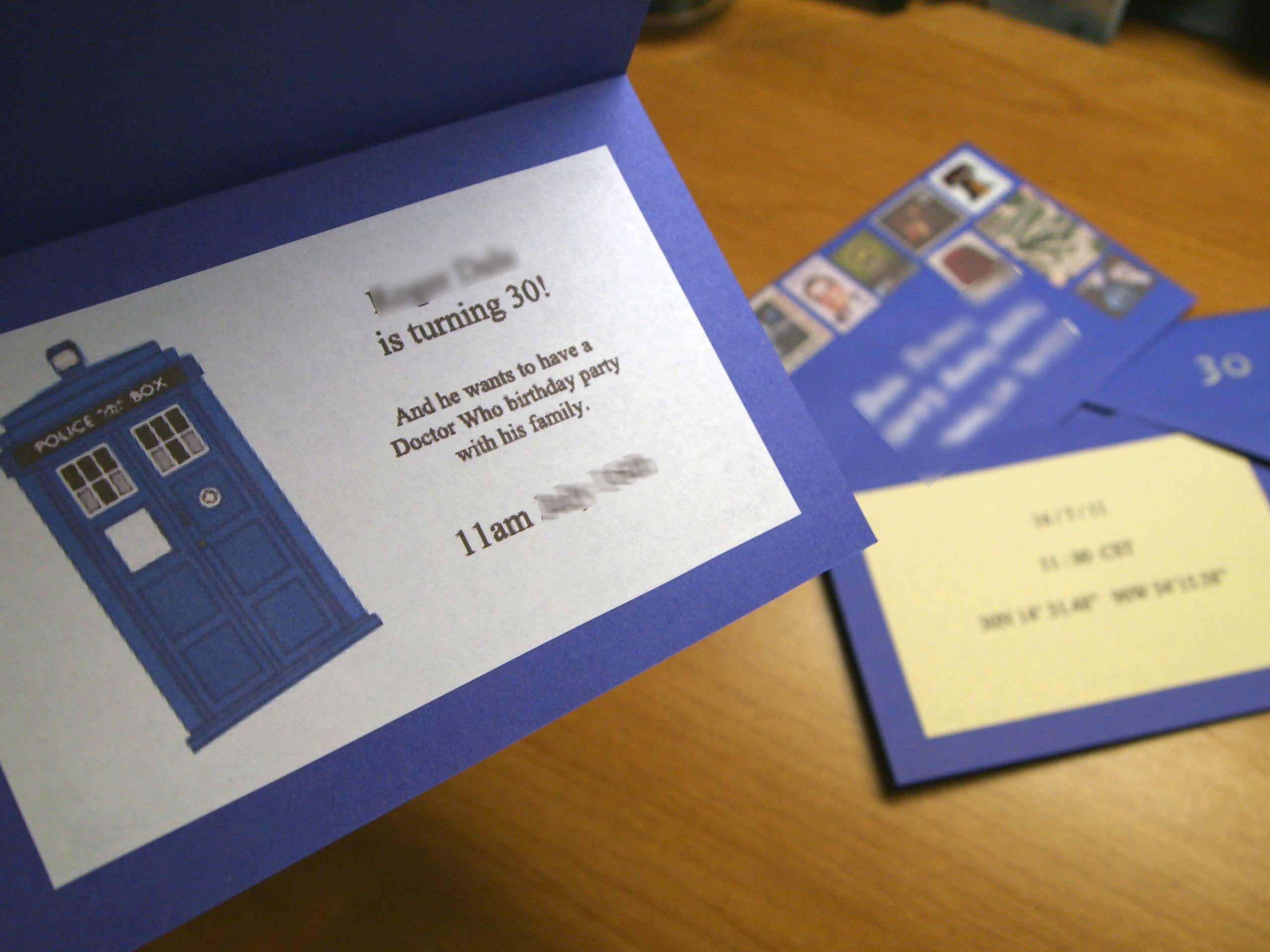 Doctor Who Birthday Invitations
 Doctor Who invitations