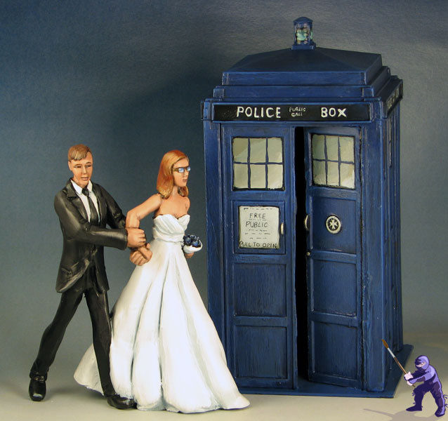 Doctor Who Wedding Cake Topper
 Garden Ninja Studios Doctor Who TARDIS Wedding Cake Toppers