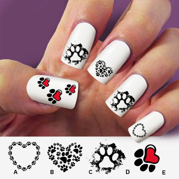 Dog Nail Designs
 Items similar to Paw cat paw dog nail art 60 nail