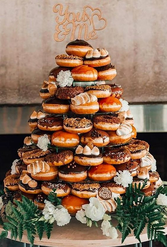 Donut Wedding Cake
 45 Sweet Wedding Donut Ideas And Ways To Display Them