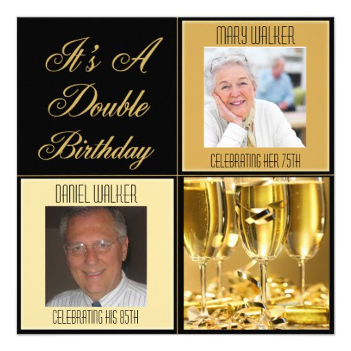 Double Birthday Party Invitations
 Double Birthday Party Invitation for Any Age 5 25" Square