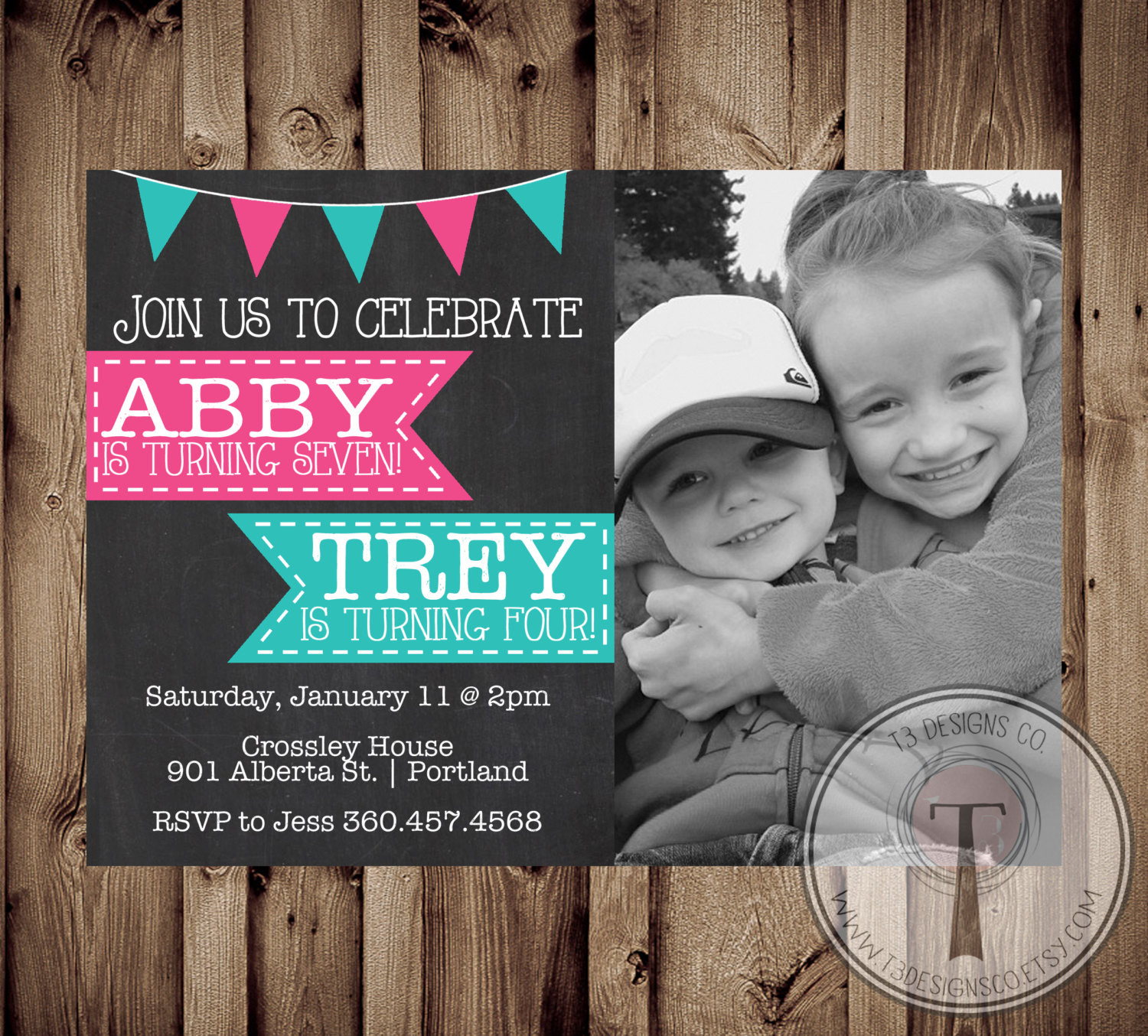 Double Birthday Party Invitations
 Joint Birthday Party Invitation Twin Birthday Invitation Boy