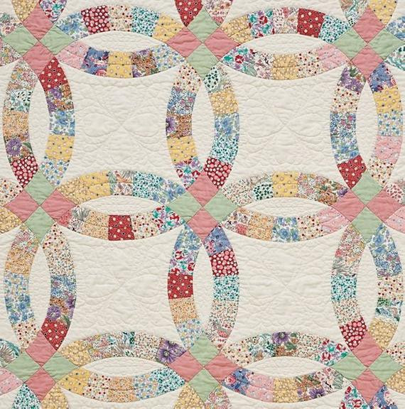 Double Wedding Ring
 Double Wedding Ring PRECUT Quilt Kit 1930 s by