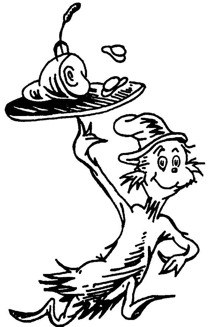 Dr.Seuss Printable Coloring Pages
 Dr Seuss Black And White