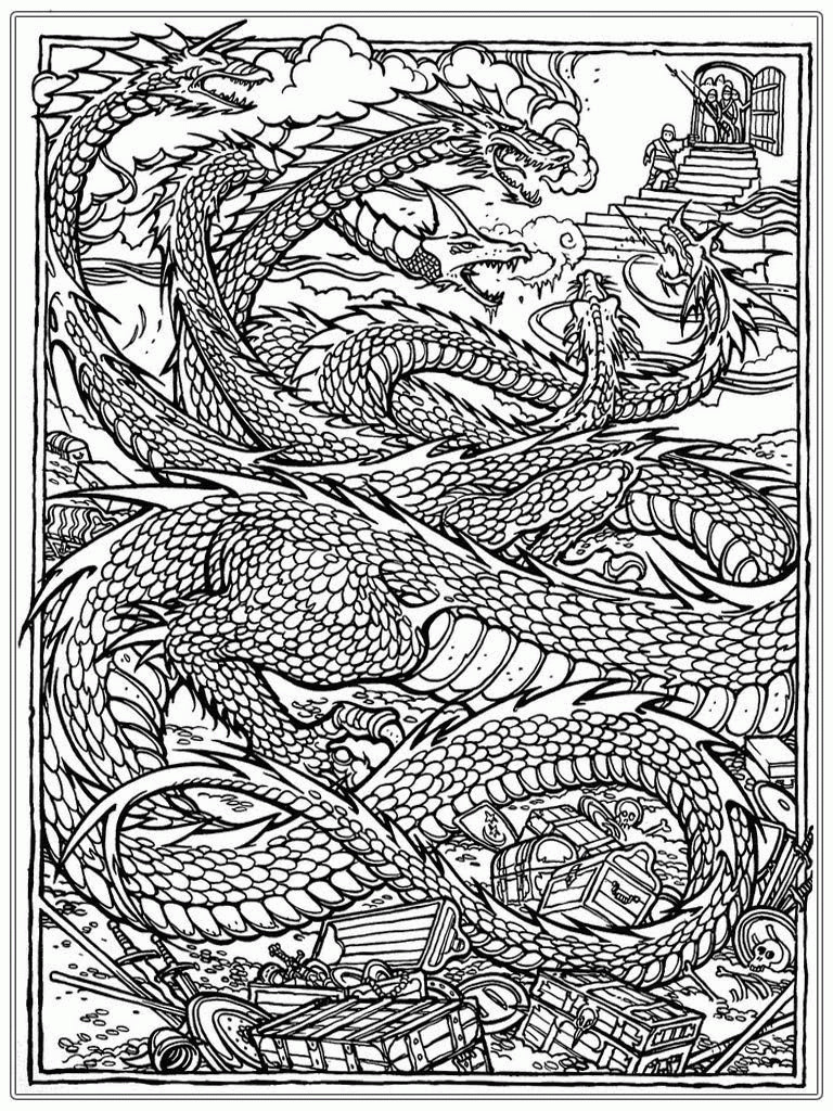 Dragon Coloring Books For Adults
 Realistic Dragon Coloring Pages For Adults Coloring Home