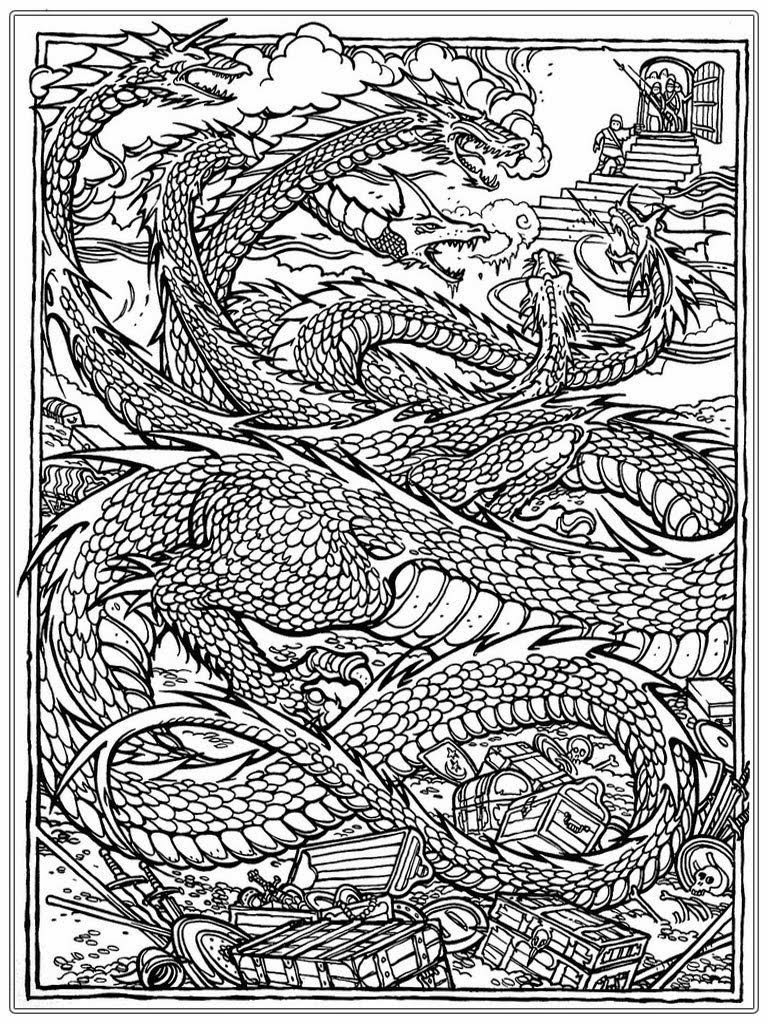 Dragon Coloring Pages For Adults
 coloring pages for fun on Pinterest