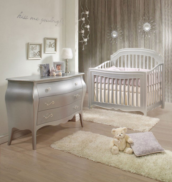 Dresser For Baby Room
 Natart Alexa 2 Piece Nursery Set in Silver Crib and 3