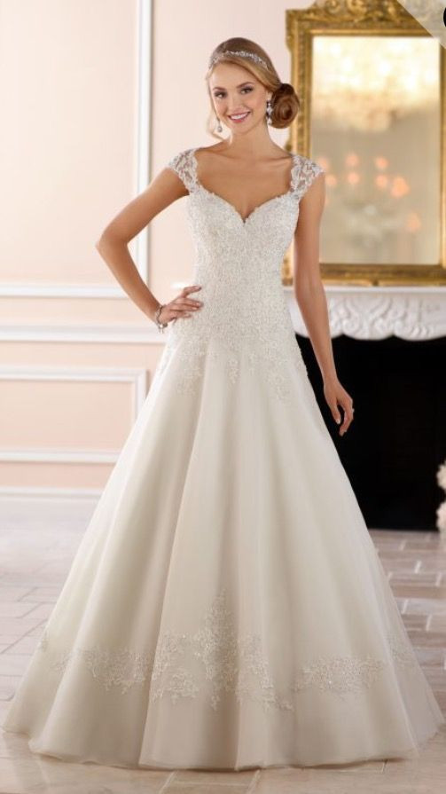 Drop Waist Wedding Gowns
 New Stella York 6439 A line wedding dress lace beaded