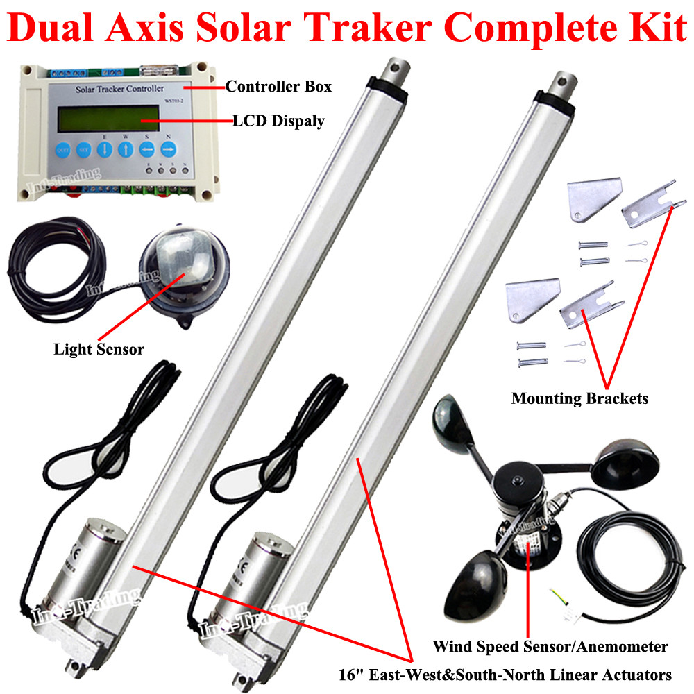Dual Axis Solar Tracker DIY
 Electric Dual Axis Solar Tracker 16" Linear Actuator