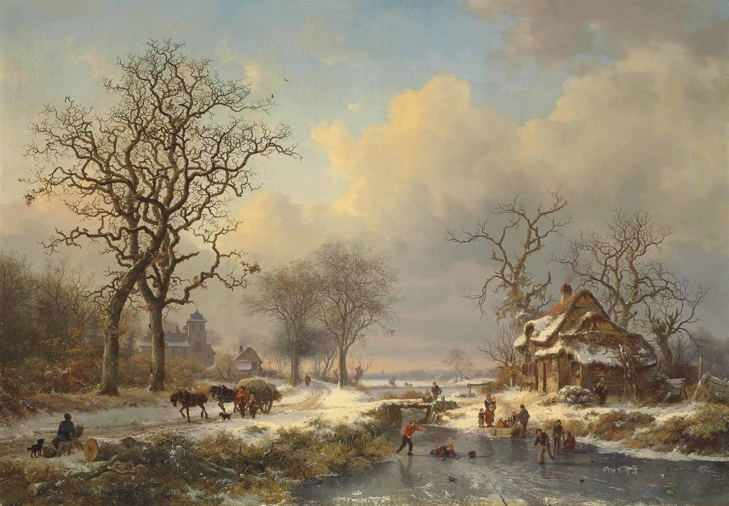 Dutch Landscape Painting
 Frederik Marinus Kruseman Dutch 1816 1882