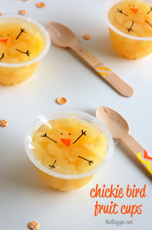 Easter Party Snack Ideas For Kids
 Pineapple fruit cup Easter chicks