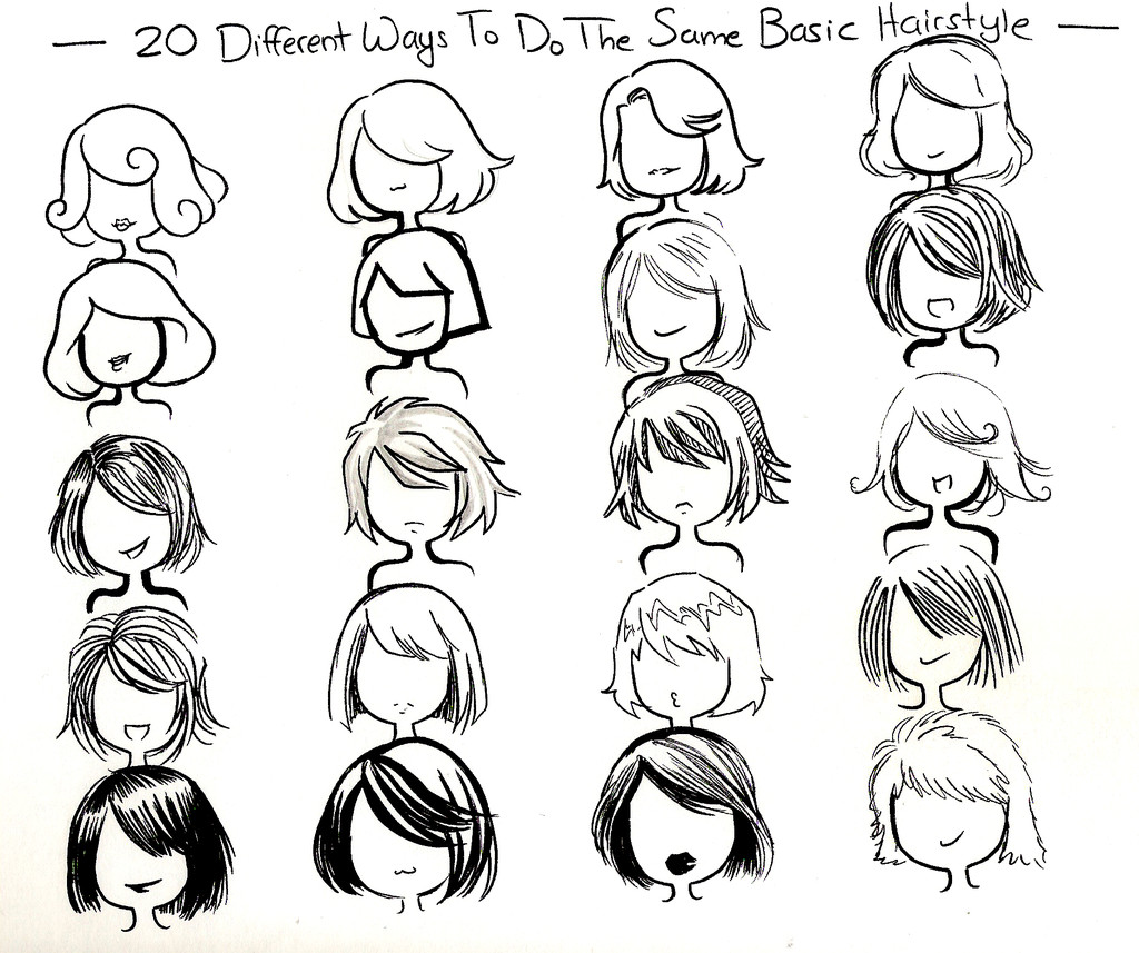 Easy Anime Hairstyles
 Twenty ways you can draw one hair style by