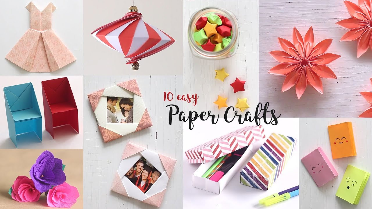 Easy Art Projects For Adults
 10 Easy Paper Crafts pilation DIY Craft Ideas