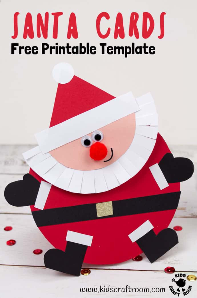 Easy Crafts And Free Printables For Xmas Cards For Kids To Make
 Santa Christmas Cards Craft Kids Craft Room