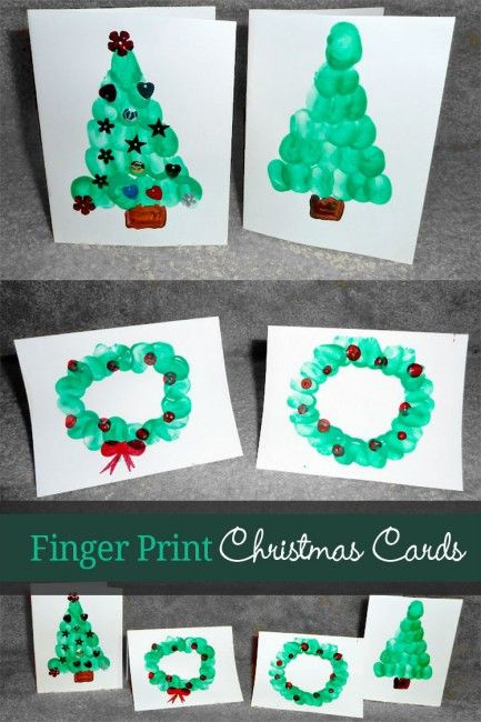 Easy Crafts And Free Printables For Xmas Cards For Kids To Make
 Cute & Crafty Fingerprint Christmas Cards for Kids to Make