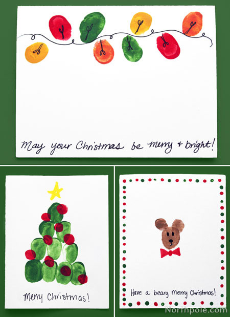Easy Crafts And Free Printables For Xmas Cards For Kids To Make
 Easy Fingerprint Christmas Cards