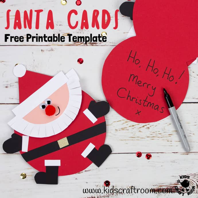 Easy Crafts And Free Printables For Xmas Cards For Kids To Make
 Free Printable Santa Card Template Kids Craft Room