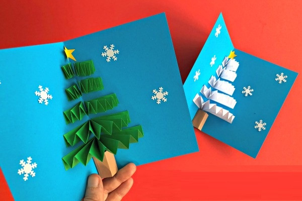 Easy Crafts And Free Printables For Xmas Cards For Kids To Make
 Idee de felicitare pop up de Craciun Itsy Bitsy