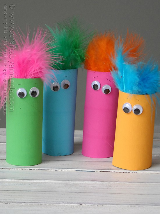 Easy Crafts For Toddlers
 Cardboard Tube Craft Featherheads Crafts by Amanda