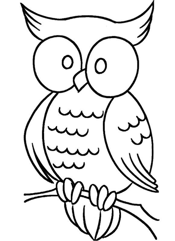 Easy Kids Coloring Pages
 Simple Owl Coloring Pages …