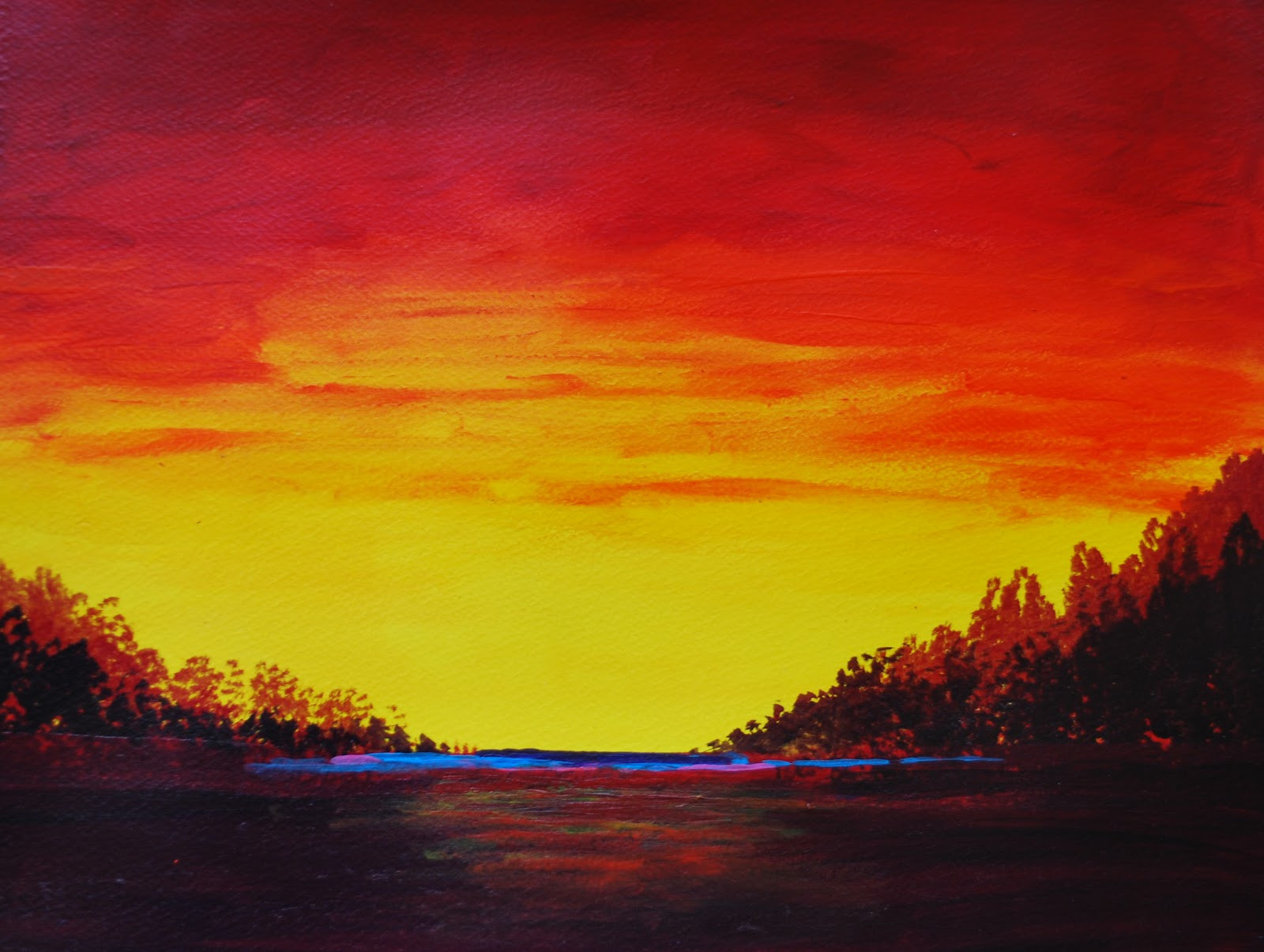 Easy Landscape Painting
 Shirleen Bland s Art Studio Tutorial for Beautiful Sunset