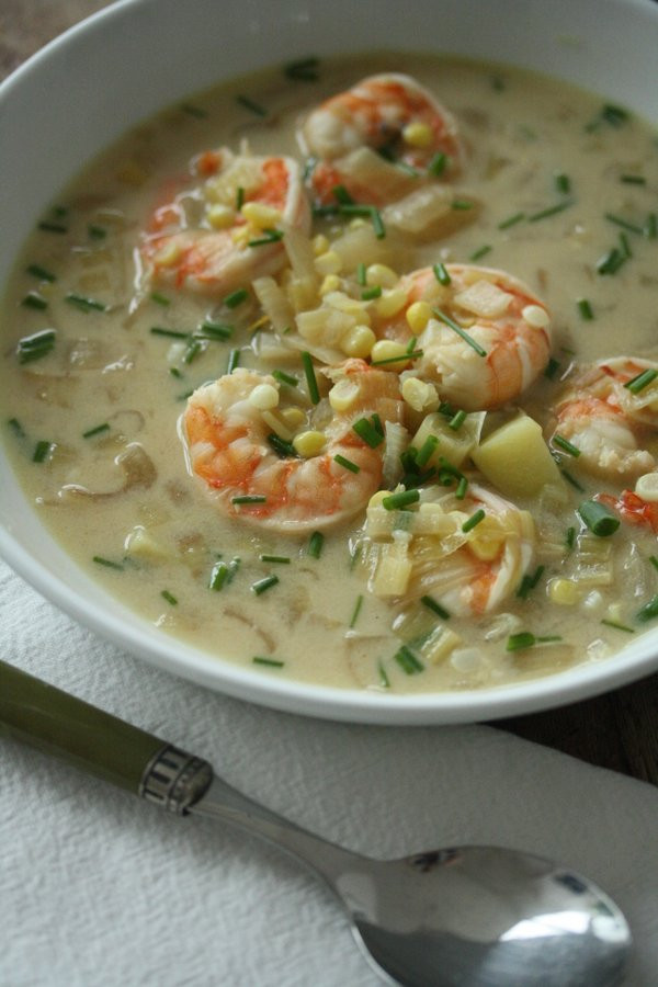 Easy Shrimp And Corn Soup Recipe
 Easy Shrimp and Corn Chowder Recipe with Chives