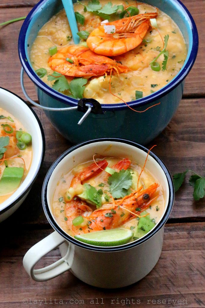 Easy Shrimp And Corn Soup Recipe
 Shrimp and corn chowder Laylita s Recipes