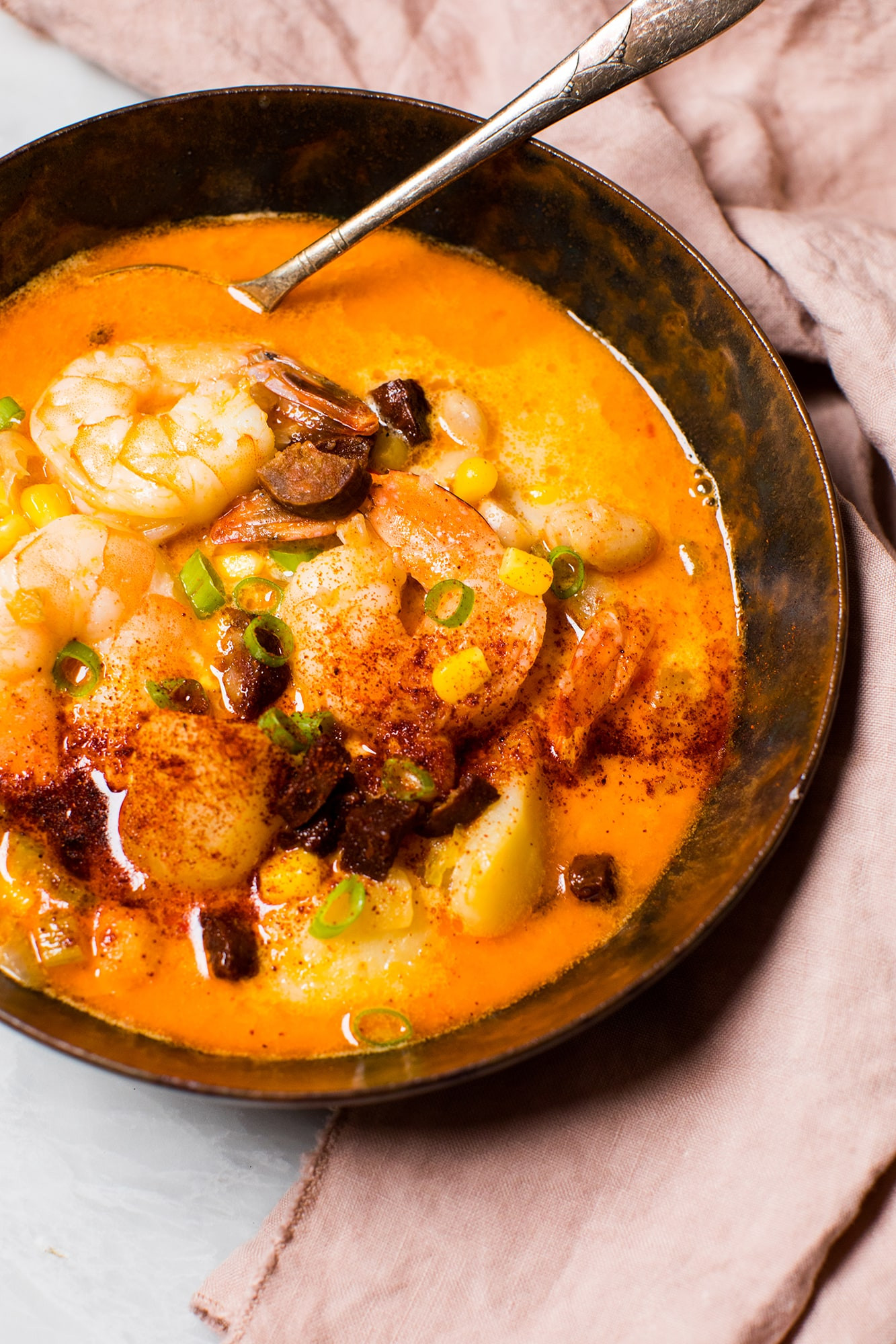 Easy Shrimp And Corn Soup Recipe
 Spicy Shrimp and Corn Chowder with Chorizo