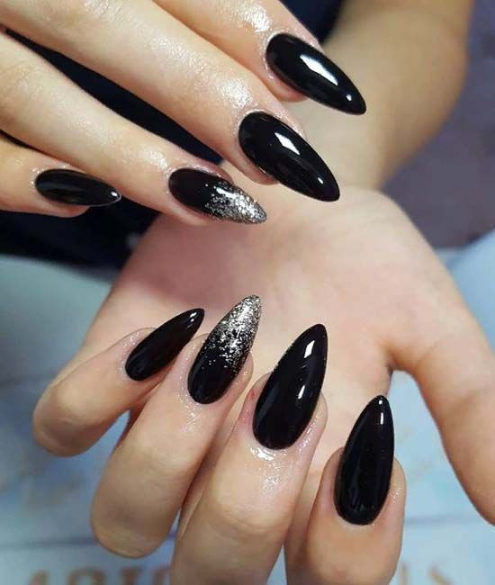 Edgy Nail Designs
 10 Fabulous black edgy nail art design with glitter