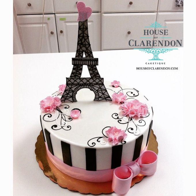 Eiffel Tower Birthday Cake
 Pink and Black Paris Eiffel Tower Cake 25 Best Girl