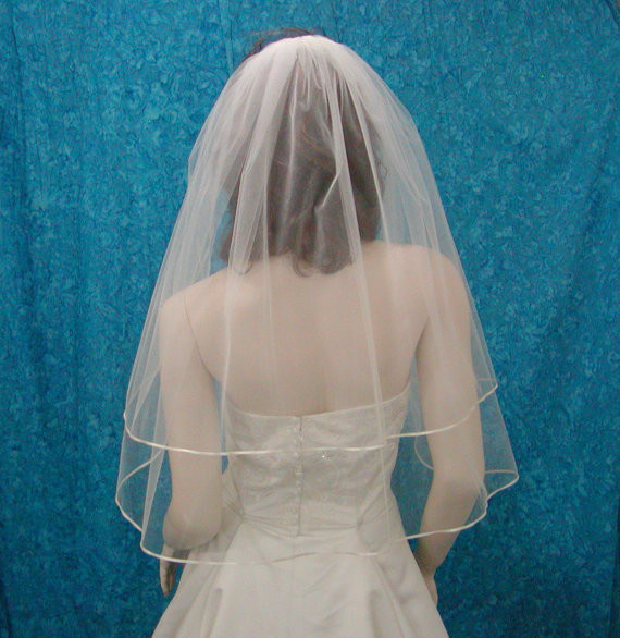 Elbow Length Wedding Veils
 Wedding Veils Two Tier Elbow length Bridal Veil trimmed